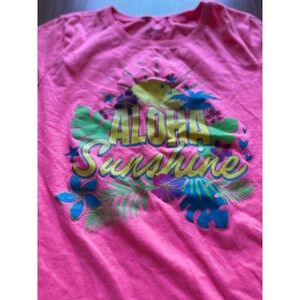 The Children's Place Girls Pink Graphic Top‎ Tropical Sleeveless Shirt